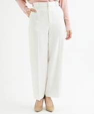 F1LAV46160 MK MICHEL KLEIN(小さいサイズ)(メゾン ドゥ サンク) 【小さいサイズ】パウダーツイルストレッチワイドパンツ/洗える モカ