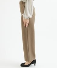 F1LAV46160 MK MICHEL KLEIN(小さいサイズ)(メゾン ドゥ サンク) 【小さいサイズ】パウダーツイルストレッチワイドパンツ/洗える モカ