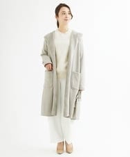 F1LAV46160 MK MICHEL KLEIN(小さいサイズ)(メゾン ドゥ サンク) 【小さいサイズ】パウダーツイルストレッチワイドパンツ/洗える モカ