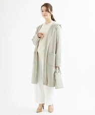 F1LAV46160 MK MICHEL KLEIN(小さいサイズ)(メゾン ドゥ サンク) 【小さいサイズ】パウダーツイルストレッチワイドパンツ/洗える モカ