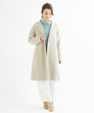 F1LAV46160 MK MICHEL KLEIN(小さいサイズ)(メゾン ドゥ サンク) 【小さいサイズ】パウダーツイルストレッチワイドパンツ/洗える モカ