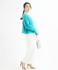 F1LAV46160 MK MICHEL KLEIN(小さいサイズ)(メゾン ドゥ サンク) 【小さいサイズ】パウダーツイルストレッチワイドパンツ/洗える モカ