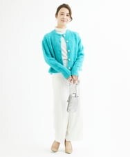 F1LAV46160 MK MICHEL KLEIN(小さいサイズ)(メゾン ドゥ サンク) 【小さいサイズ】パウダーツイルストレッチワイドパンツ/洗える モカ