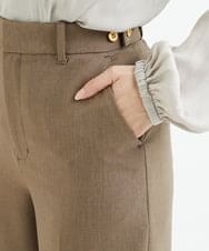 F1LAV46160 MK MICHEL KLEIN(小さいサイズ)(メゾン ドゥ サンク) 【小さいサイズ】パウダーツイルストレッチワイドパンツ/洗える モカ