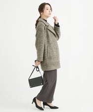 F1LAV50150 MK MICHEL KLEIN(小さいサイズ)(メゾン ドゥ サンク) 【小さいサイズ】ウール調ストレートワイドパンツ/洗える ホワイト