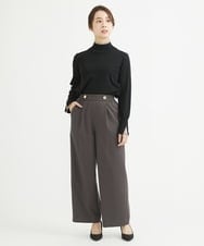 F1LAV50150 MK MICHEL KLEIN(小さいサイズ)(メゾン ドゥ サンク) 【小さいサイズ】ウール調ストレートワイドパンツ/洗える ホワイト