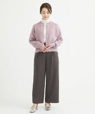 F1LAV50150 MK MICHEL KLEIN(小さいサイズ)(メゾン ドゥ サンク) 【小さいサイズ】ウール調ストレートワイドパンツ/洗える ホワイト