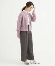 F1LAV50150 MK MICHEL KLEIN(小さいサイズ)(メゾン ドゥ サンク) 【小さいサイズ】ウール調ストレートワイドパンツ/洗える ホワイト