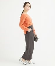 F1LAV50150 MK MICHEL KLEIN(小さいサイズ)(メゾン ドゥ サンク) 【小さいサイズ】ウール調ストレートワイドパンツ/洗える ホワイト