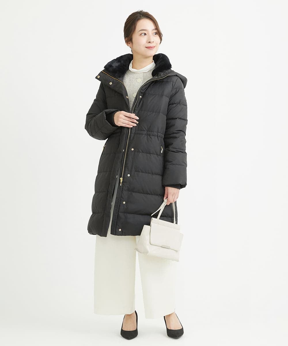 F1LAV50150 MK MICHEL KLEIN(小さいサイズ)(メゾン ドゥ サンク) 【小さいサイズ】ウール調ストレートワイドパンツ/洗える ホワイト