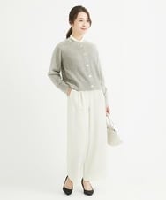 F1LAV50150 MK MICHEL KLEIN(小さいサイズ)(メゾン ドゥ サンク) 【小さいサイズ】ウール調ストレートワイドパンツ/洗える ホワイト