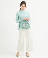 F1LAV50150 MK MICHEL KLEIN(小さいサイズ)(メゾン ドゥ サンク) 【小さいサイズ】ウール調ストレートワイドパンツ/洗える ホワイト