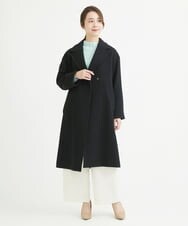 F1LAV50150 MK MICHEL KLEIN(小さいサイズ)(メゾン ドゥ サンク) 【小さいサイズ】ウール調ストレートワイドパンツ/洗える ホワイト