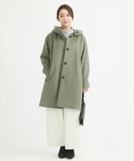 F1LAV50150 MK MICHEL KLEIN(小さいサイズ)(メゾン ドゥ サンク) 【小さいサイズ】ウール調ストレートワイドパンツ/洗える ホワイト