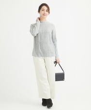 F1LAV50150 MK MICHEL KLEIN(小さいサイズ)(メゾン ドゥ サンク) 【小さいサイズ】ウール調ストレートワイドパンツ/洗える ホワイト