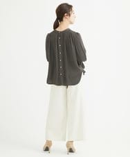 F1LAV50150 MK MICHEL KLEIN(小さいサイズ)(メゾン ドゥ サンク) 【小さいサイズ】ウール調ストレートワイドパンツ/洗える ホワイト