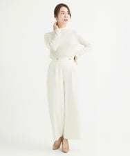 F1LAV50150 MK MICHEL KLEIN(小さいサイズ)(メゾン ドゥ サンク) 【小さいサイズ】ウール調ストレートワイドパンツ/洗える ホワイト