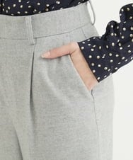 F1LAV58160 MK MICHEL KLEIN(小さいサイズ)(メゾン ドゥ サンク) 【小さいサイズ】ツイード調両面起毛ワイドパンツ/洗える ライトグレー
