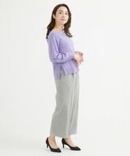 F1LAV58160 MK MICHEL KLEIN(小さいサイズ)(メゾン ドゥ サンク) 【小さいサイズ】ツイード調両面起毛ワイドパンツ/洗える ライトグレー