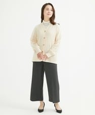 F1LAV58160 MK MICHEL KLEIN(小さいサイズ)(メゾン ドゥ サンク) 【小さいサイズ】ツイード調両面起毛ワイドパンツ/洗える ライトグレー