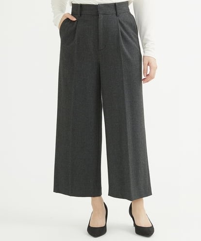 F1LAV58160  【小さいサイズ】ツイード調両面起毛ワイドパンツ/洗える