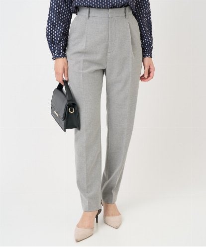 F1LBD56150 MK MICHEL KLEIN(小さいサイズ) 【小さいサイズ】ツイード調両面起毛テーパードパンツ/洗える