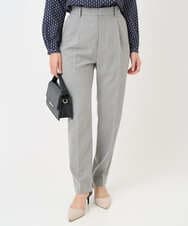 F1LBD56150 MK MICHEL KLEIN(小さいサイズ)(メゾン ドゥ サンク) 【小さいサイズ】ツイード調両面起毛テーパードパンツ/洗える ライトグレー