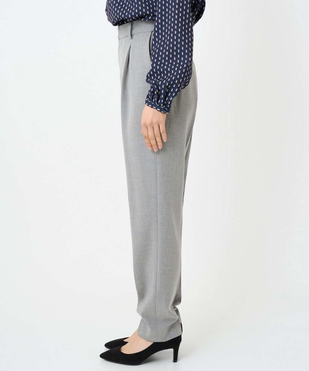 F1LBD56150 MK MICHEL KLEIN(小さいサイズ)(メゾン ドゥ サンク) 【小さいサイズ】ツイード調両面起毛テーパードパンツ/洗える ライトグレー