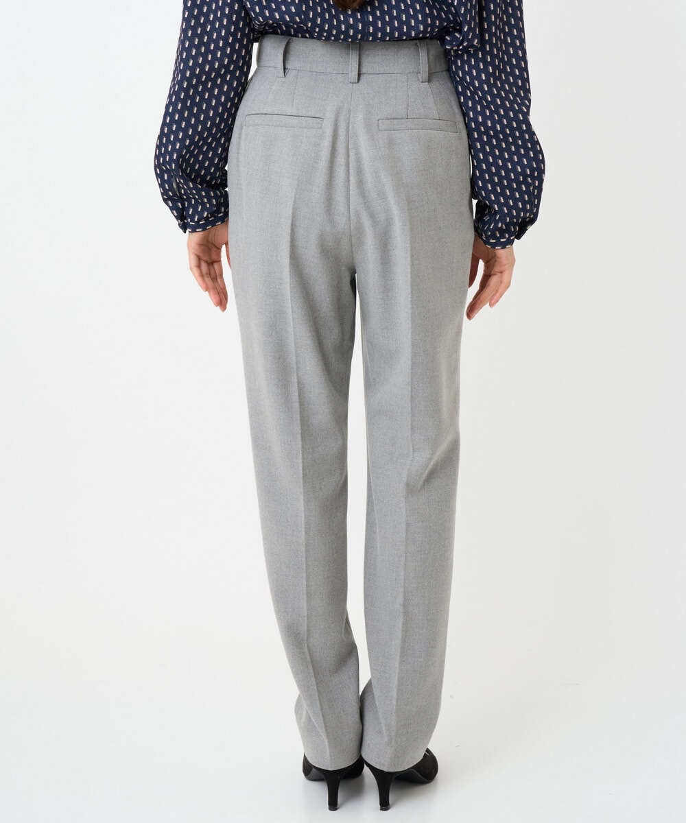 F1LBD56150 MK MICHEL KLEIN(小さいサイズ)(メゾン ドゥ サンク) 【小さいサイズ】ツイード調両面起毛テーパードパンツ/洗える ライトグレー