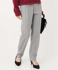 F1LBD56150 MK MICHEL KLEIN(小さいサイズ)(メゾン ドゥ サンク) 【小さいサイズ】ツイード調両面起毛テーパードパンツ/洗える ライトグレー