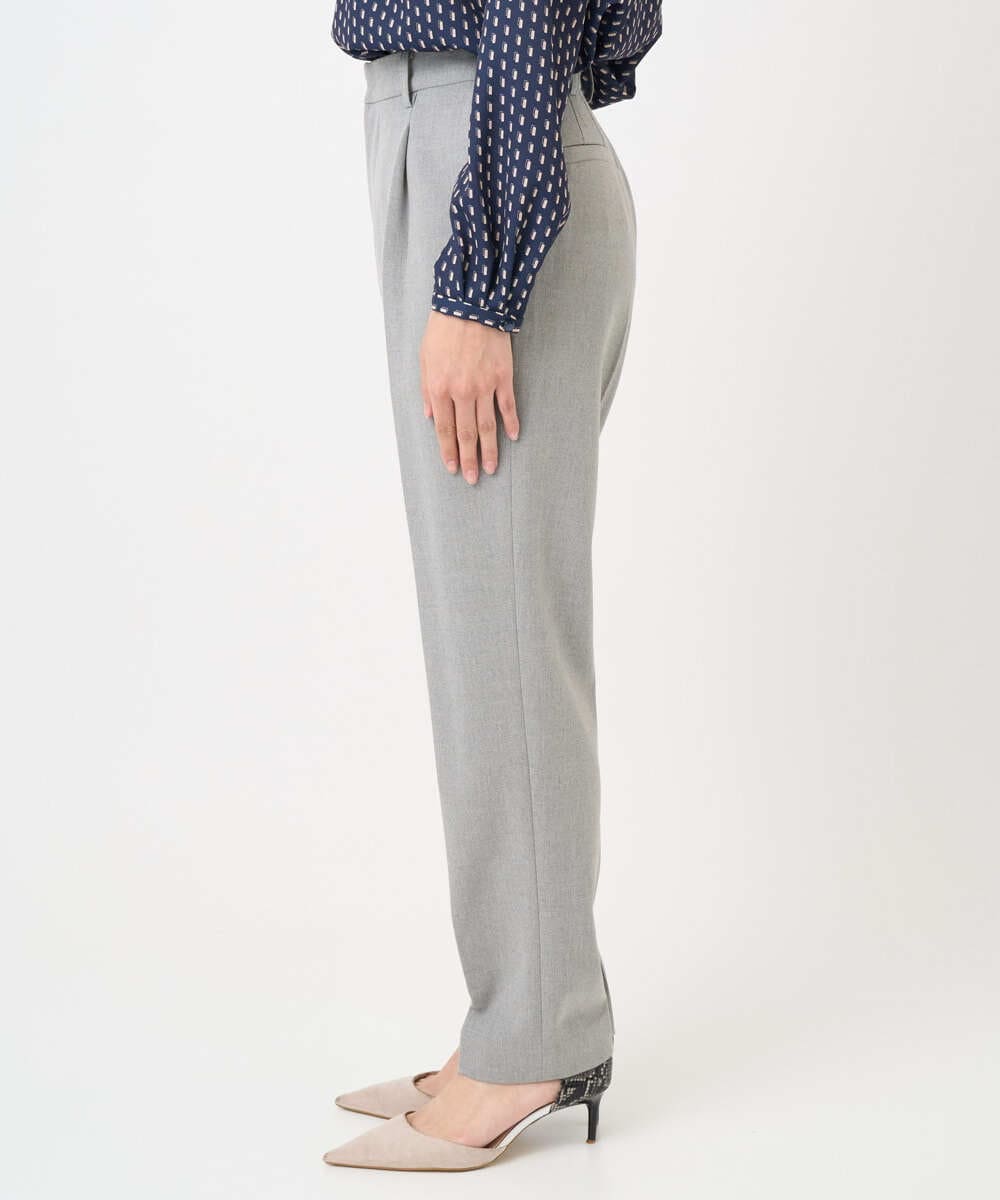 F1LBD56150 MK MICHEL KLEIN(小さいサイズ)(メゾン ドゥ サンク) 【小さいサイズ】ツイード調両面起毛テーパードパンツ/洗える ライトグレー