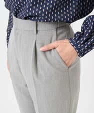 F1LBD56150 MK MICHEL KLEIN(小さいサイズ)(メゾン ドゥ サンク) 【小さいサイズ】ツイード調両面起毛テーパードパンツ/洗える ライトグレー