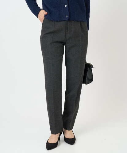 F1LBD56150 MK MICHEL KLEIN(小さいサイズ) 【小さいサイズ】ツイード調両面起毛テーパードパンツ/洗える