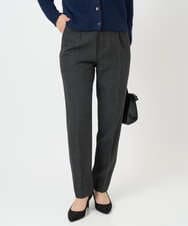 F1LBD56150 MK MICHEL KLEIN(小さいサイズ)(メゾン ドゥ サンク) 【小さいサイズ】ツイード調両面起毛テーパードパンツ/洗える ダークグレー