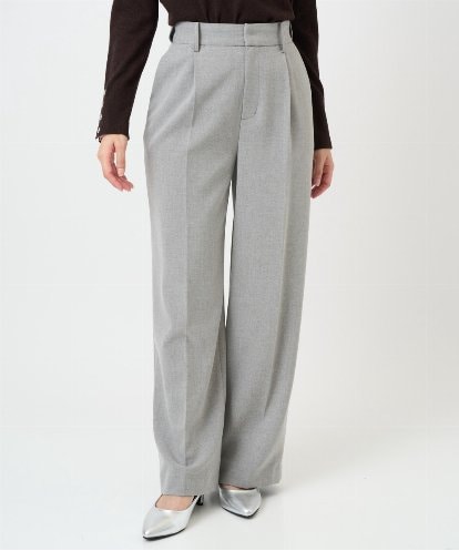 F1LBD58160  【小さいサイズ】ツイード調両面起毛ワイドパンツ/洗える