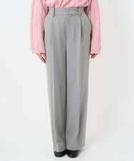 F1LBD58160 MK MICHEL KLEIN(小さいサイズ)(メゾン ドゥ サンク) 【小さいサイズ】ツイード調両面起毛ワイドパンツ/洗える ライトグレー