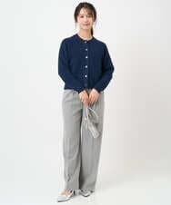 F1LBD58160 MK MICHEL KLEIN(小さいサイズ)(メゾン ドゥ サンク) 【小さいサイズ】ツイード調両面起毛ワイドパンツ/洗える ライトグレー