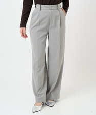 F1LBD58160 MK MICHEL KLEIN(小さいサイズ)(メゾン ドゥ サンク) 【小さいサイズ】ツイード調両面起毛ワイドパンツ/洗える ライトグレー