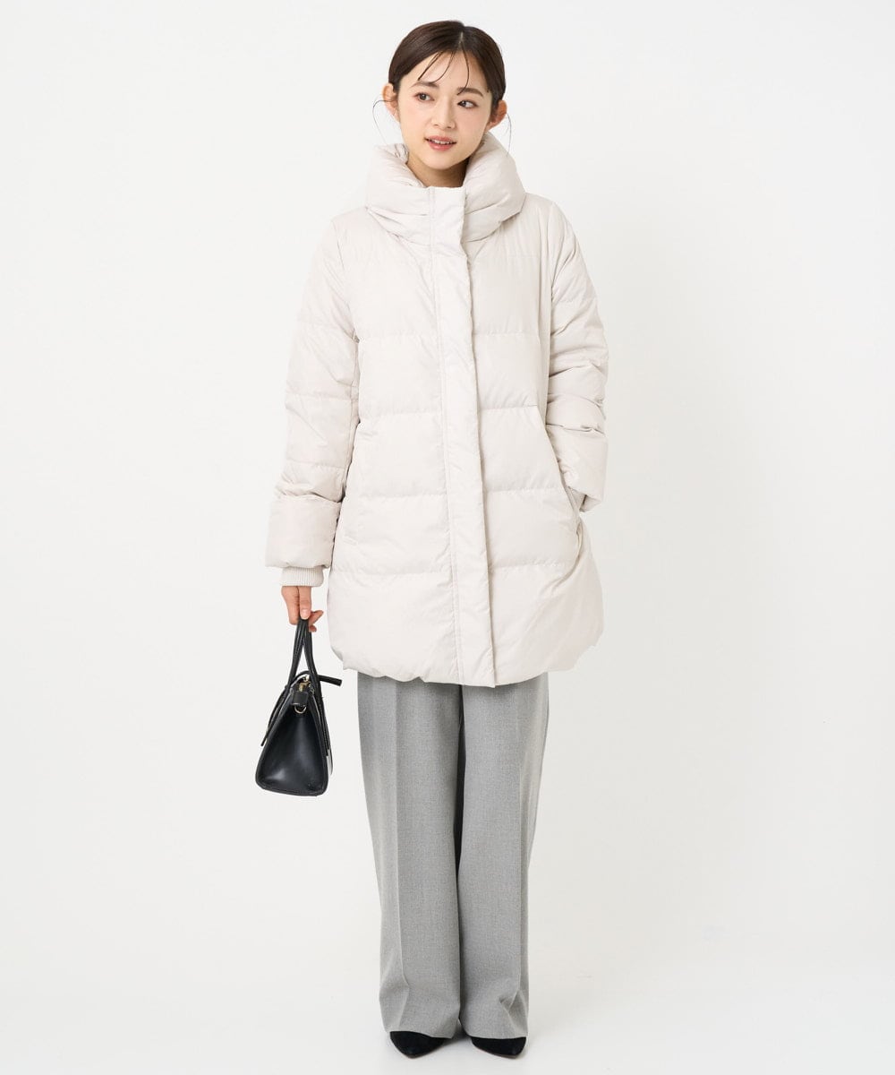 F1LBD58160 MK MICHEL KLEIN(小さいサイズ)(メゾン ドゥ サンク) 【小さいサイズ】ツイード調両面起毛ワイドパンツ/洗える ライトグレー