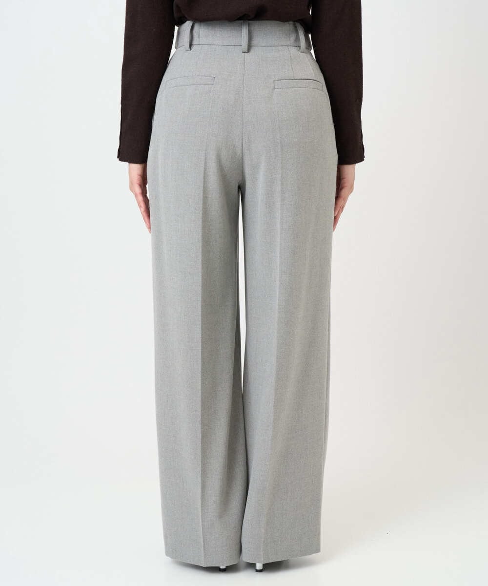 F1LBD58160 MK MICHEL KLEIN(小さいサイズ)(メゾン ドゥ サンク) 【小さいサイズ】ツイード調両面起毛ワイドパンツ/洗える ライトグレー