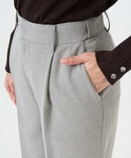 F1LBD58160 MK MICHEL KLEIN(小さいサイズ)(メゾン ドゥ サンク) 【小さいサイズ】ツイード調両面起毛ワイドパンツ/洗える ライトグレー