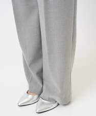 F1LBD58160 MK MICHEL KLEIN(小さいサイズ)(メゾン ドゥ サンク) 【小さいサイズ】ツイード調両面起毛ワイドパンツ/洗える ライトグレー