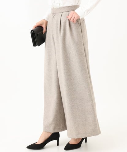 F1LDA60170 MK MICHEL KLEIN(小さいサイズ) 【小さいサイズ】2タック ツイードワイドパンツ/洗える