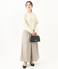 F1LDA60170 MK MICHEL KLEIN(小さいサイズ)(メゾン ドゥ サンク) 【小さいサイズ】2タック ツイードワイドパンツ/洗える ダークグレー