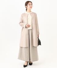 F1LDA60170 MK MICHEL KLEIN(小さいサイズ)(メゾン ドゥ サンク) 【小さいサイズ】2タック ツイードワイドパンツ/洗える ダークグレー