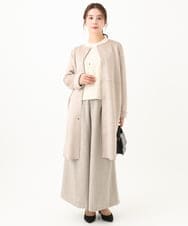 F1LDA60170 MK MICHEL KLEIN(小さいサイズ)(メゾン ドゥ サンク) 【小さいサイズ】2タック ツイードワイドパンツ/洗える ダークグレー