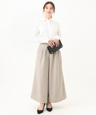 F1LDA60170 MK MICHEL KLEIN(小さいサイズ)(メゾン ドゥ サンク) 【小さいサイズ】2タック ツイードワイドパンツ/洗える ダークグレー