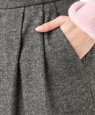 F1LDA60170 MK MICHEL KLEIN(小さいサイズ)(メゾン ドゥ サンク) 【小さいサイズ】2タック ツイードワイドパンツ/洗える ダークグレー
