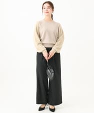 F1LDA62160 MK MICHEL KLEIN(小さいサイズ)(メゾン ドゥ サンク) 【小さいサイズ】裏起毛ワイドストレートプルオンパンツ/洗える グレー