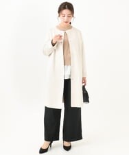 F1LDA62160 MK MICHEL KLEIN(小さいサイズ)(メゾン ドゥ サンク) 【小さいサイズ】裏起毛ワイドストレートプルオンパンツ/洗える グレー